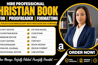 be your christian book editor, proofreader, prayer journal and devotional editor