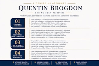 delaware c corp bylaws and founder equity agreements as US attorney