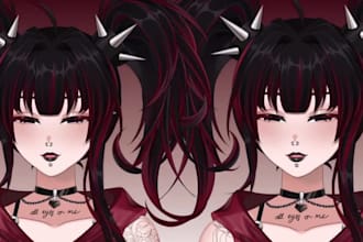draw anime vtuber model and live2d rigging in vtube studio