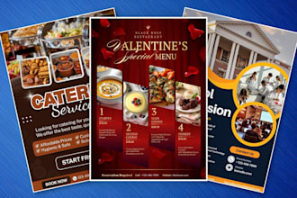 create custom flyer, advertising, food, party, professional and business flyer