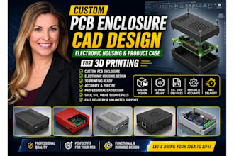 custom pcb enclosure cad design electronic housing product case for 3d printing