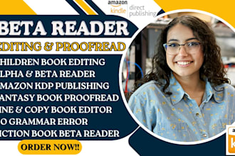 edit KDP children book proofreading fantasy copy book editor fiction beta reader