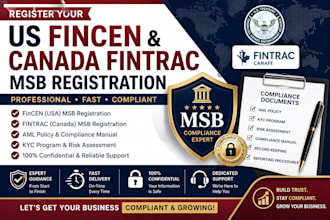 register your US fincen and canada fintrac msb professionally