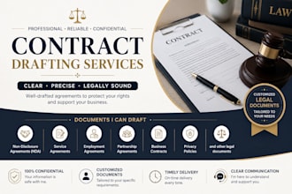 draft customized contracts, agreements and legal documents