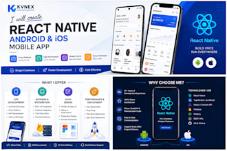create a react native android and ios mobile app