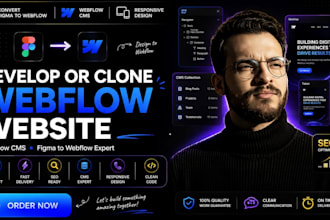 develop or clone webflow website webflow cms figma to webflow webflow design