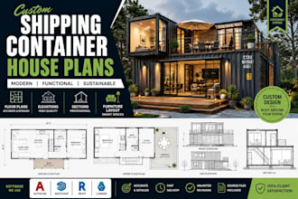 design modern shipping container house plans and architectural drawings