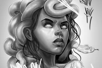 design a custom detailed tattoo in blackwork style