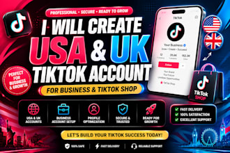 create USA UK tiktok account