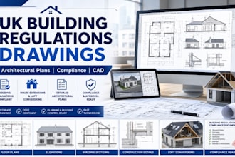 create UK building regulations drawing and architectural plans approval