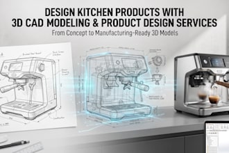 design kitchen products with 3d cad modeling and product design services