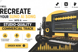 recreate your suno ai song into a studio quality for commercial use