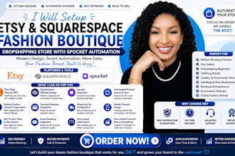 setup etsy squarespace dropshipping fashion boutique website spocket automated