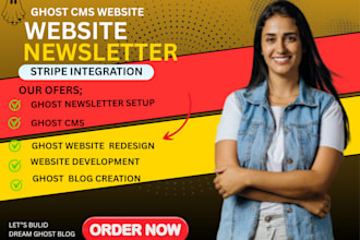 build ghost cms website, ghost theme, newsletter, fix ghost website cms