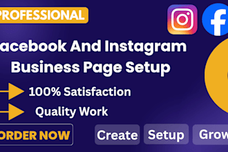 create, setup and optimize facebook and instagram business pages