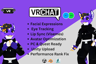create and upload vrchat avatar,optimization with custom rig