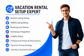 setup listing on airbnb, vrbo booking com hostaway peerspace, lodgify hospitable