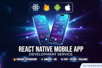 develop a react native mobile app with firebase integration for android ios