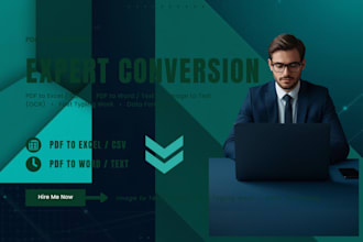 convert PDF to excel PDF to word image to text and do fast typing work