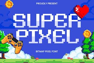 design custom pixel logo retro pixel art game for indie, youtube, twitch