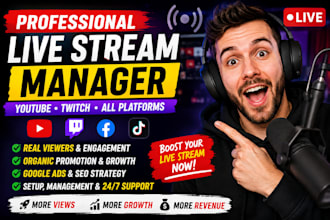 do youtube live stream promotion and all platform stream for real live viewers