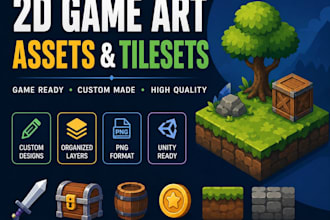 create high quality 2d game art, assets, and tilesets