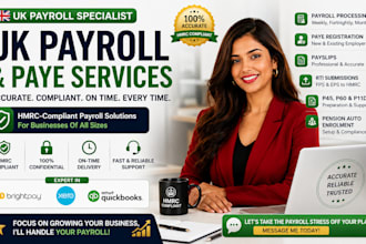 manage UK payroll, paye, hmrc rti submissions and employee payslips