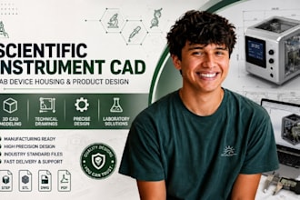 scientific instrument cad, laboratory device housing, product design services