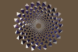 3d parametric wall art, geometric optical illusion art 3d wooden bas relief art