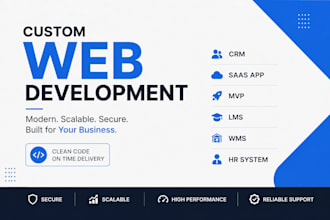 develop your custom saas, CRM, ai web app, mvp, lms or HR system
