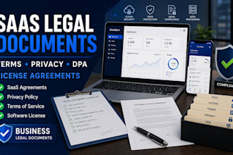 draft saas agreement, software license, terms of service, privacy policy and dpa