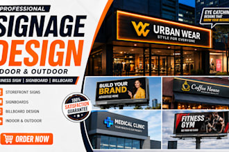 design indoor outdoor advertising business signage signboard storefront signs