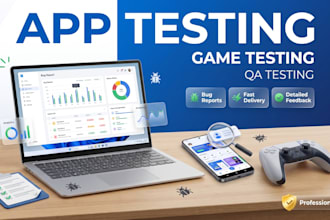 professionally test and review your app game, website and provide QA feedback