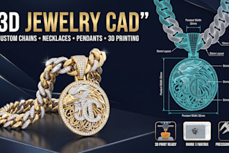 design 3d jewelry cad custom chains and necklaces for 3d printing