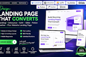 design landingi unbounce softr glide potion feather pico website landing page