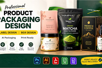 do product packaging design label design box design ai packaging to print ready