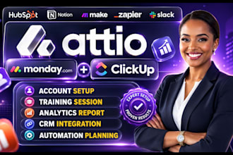 setup attio crm clickup hubspot automation monday slack zapier integration