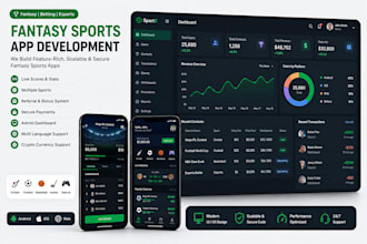 develop a fantasy sport app, fantasy cricket app, football app, and esport app