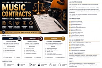 draft, review, and prepare music contracts and licensing agreements