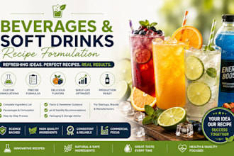 develop unique soft drinks and beverages recipes