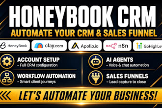 setup apollo io automation, clay, honeybook CRM and ai agents