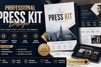 design a professional press kit and media kit for your brand