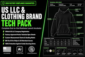 register us llc clothing brand streetwear tech pack hoodie tech pack