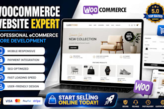 build  woocommerce webshop, develop ecommerce website woocommerce online store