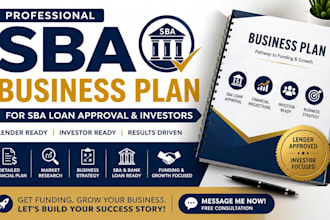 write a professional sba business plan for sba loan approval and investors