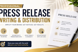 write and distribute your press release on premium news sites for brand exposure