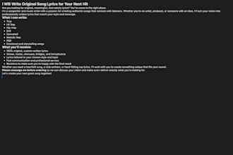 do ghost writing and feature for artist
