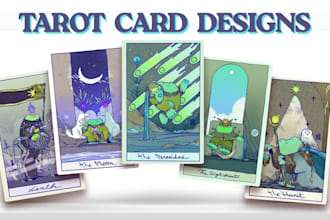 design custom tarot cards oracle cards tarot deck illustrations loteria artworks