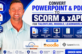 convert powerpoint pdf to scorm xapi for talentlms, moodle, learnworlds