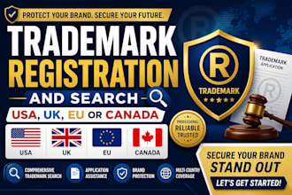 ihelp with trademark registration USA, UK, eu or canada and search